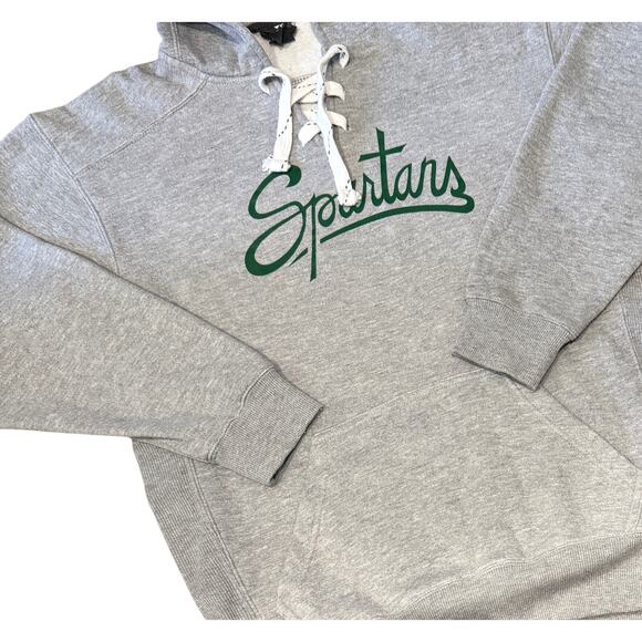 MSRP $89 Unisex JA America Brand Grey Spartans Lace Up Neck weatshirt Size L - Picture 4 of 6